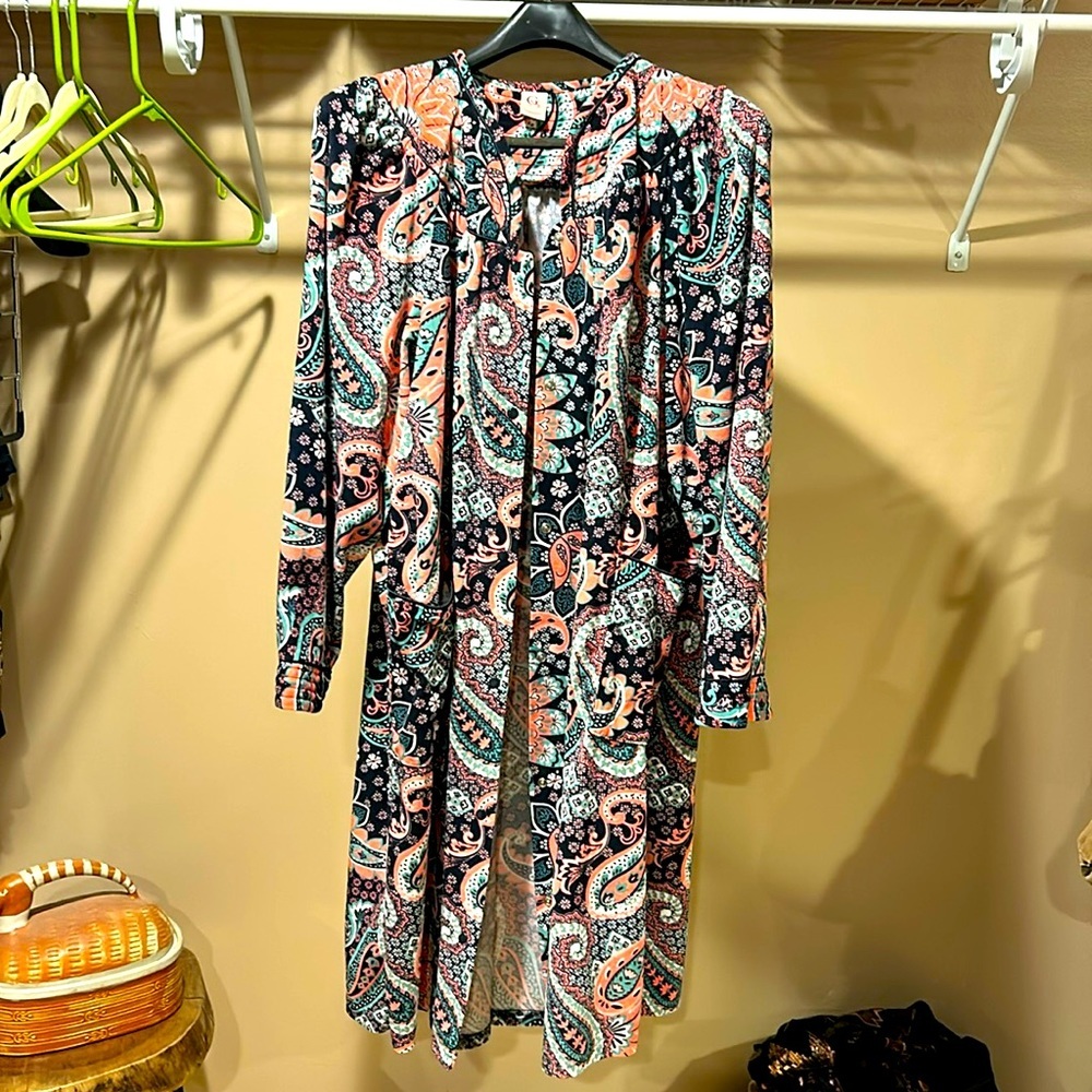 CS vintage velvet paisley house coat